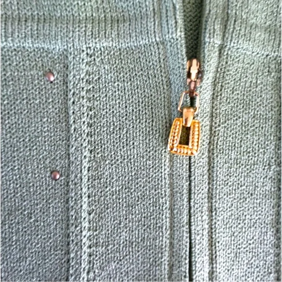 St. John Collection Green Zip-Front Blazer - Picture 2 of 3